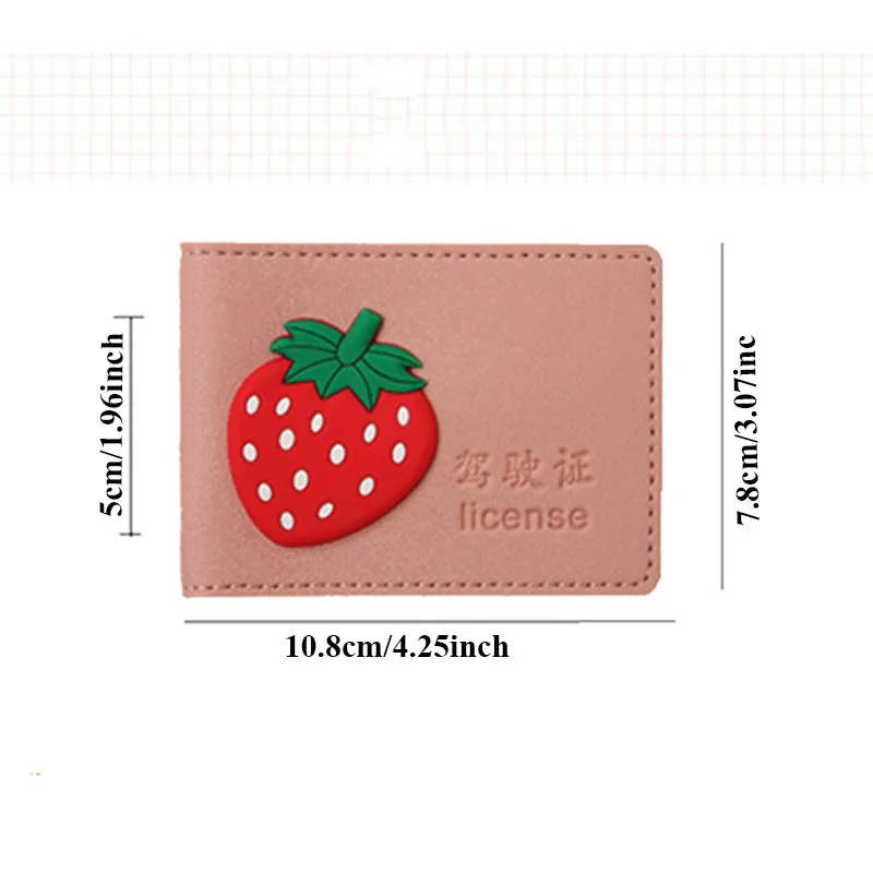 Candy Color Cartoon PU Driver License Holder Leather Cover Car Driving Cover Business ID Pass Wallet Case Men Women Card Holder
