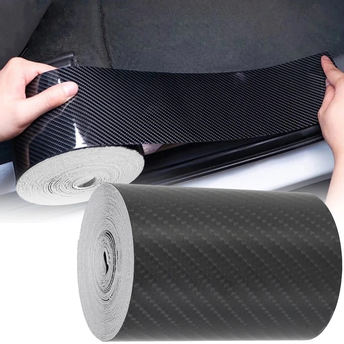 

5D Carbon Fiber Car Sticker DIY Paste Protector Strip Auto Door Sill Side Mirror Anti Scratch Tape Waterproof Car Protect Film