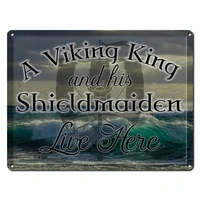 tin sign metal tin sign 8x12 incheses a viking king his shieldmaiden live here decoration iron painting metal decorative wall