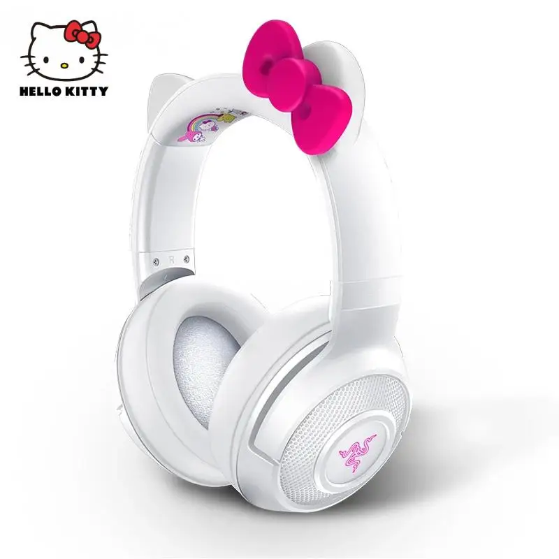 

2023 New Sanrio Razer Limited Edition Hello Kitty Wireless Bluetooth Headset Cartoon Headphone Gift