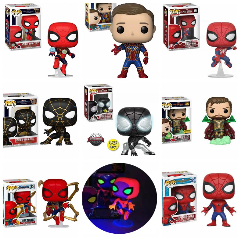 Funko Pop Новинка Человек-паук черный золотой костюм 911 # поплавок голова игрушки 913