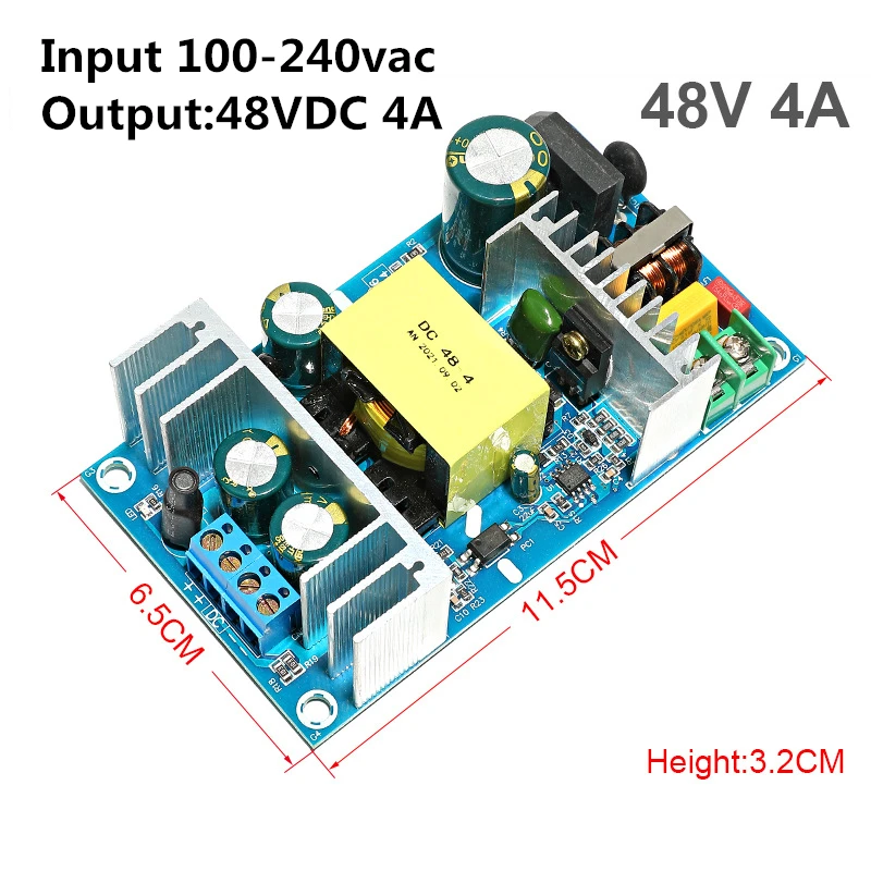 

DC 48V 4A Power Supply Module Input voltage 100-240vac switching power supply module AC-DC ndustrial bare board