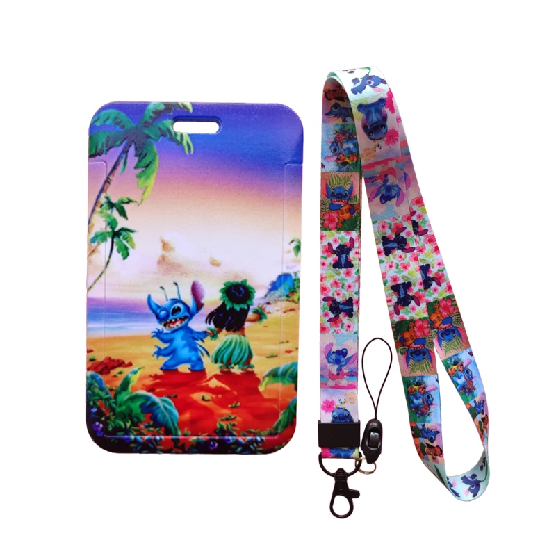 

Disney Stitch Cute Office Ladies Lanyard Plastic ID Card Holder and Name Badge Holder for Employee Nurse Doctor