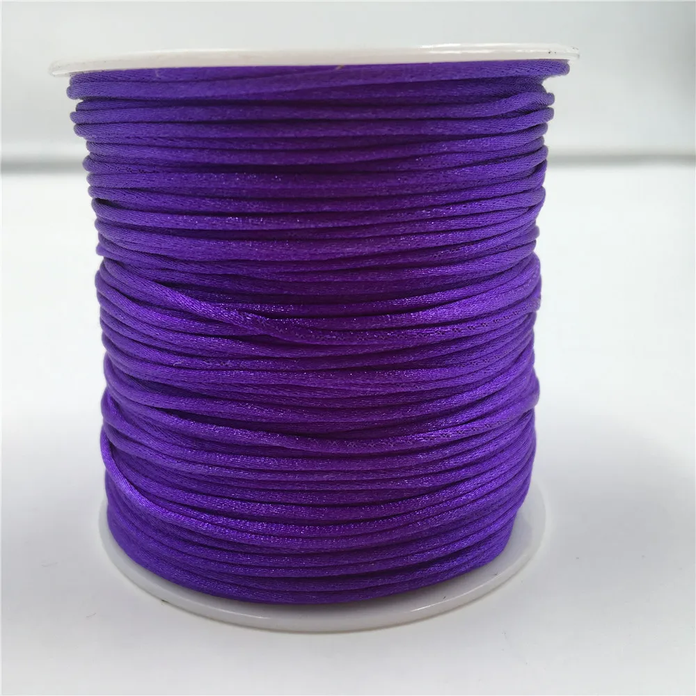 

1MM 20/50meters/Roll Purple Chinese Knot Cord Macrame Silk Strong Braided Satin Rope DIY Making Beading Thread Wire