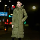 Длинная теплая утолщенная зимняя куртка, женская зимняя одежда, верхняя одежда с хлопковой подкладкой для женщин, Женское пальто, одежда с воротником из искусственного меха, парка