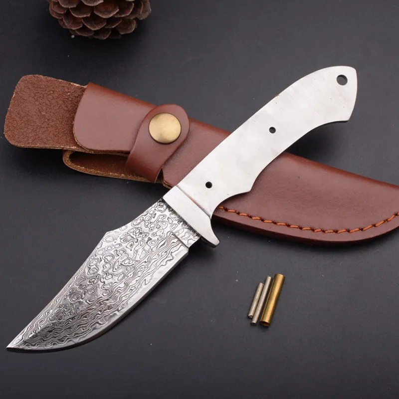 

Damascus Steel Sharp Diy knife Blade Making DIY Parts Fixed blade Outdoor Camping Hunting Knife Billet