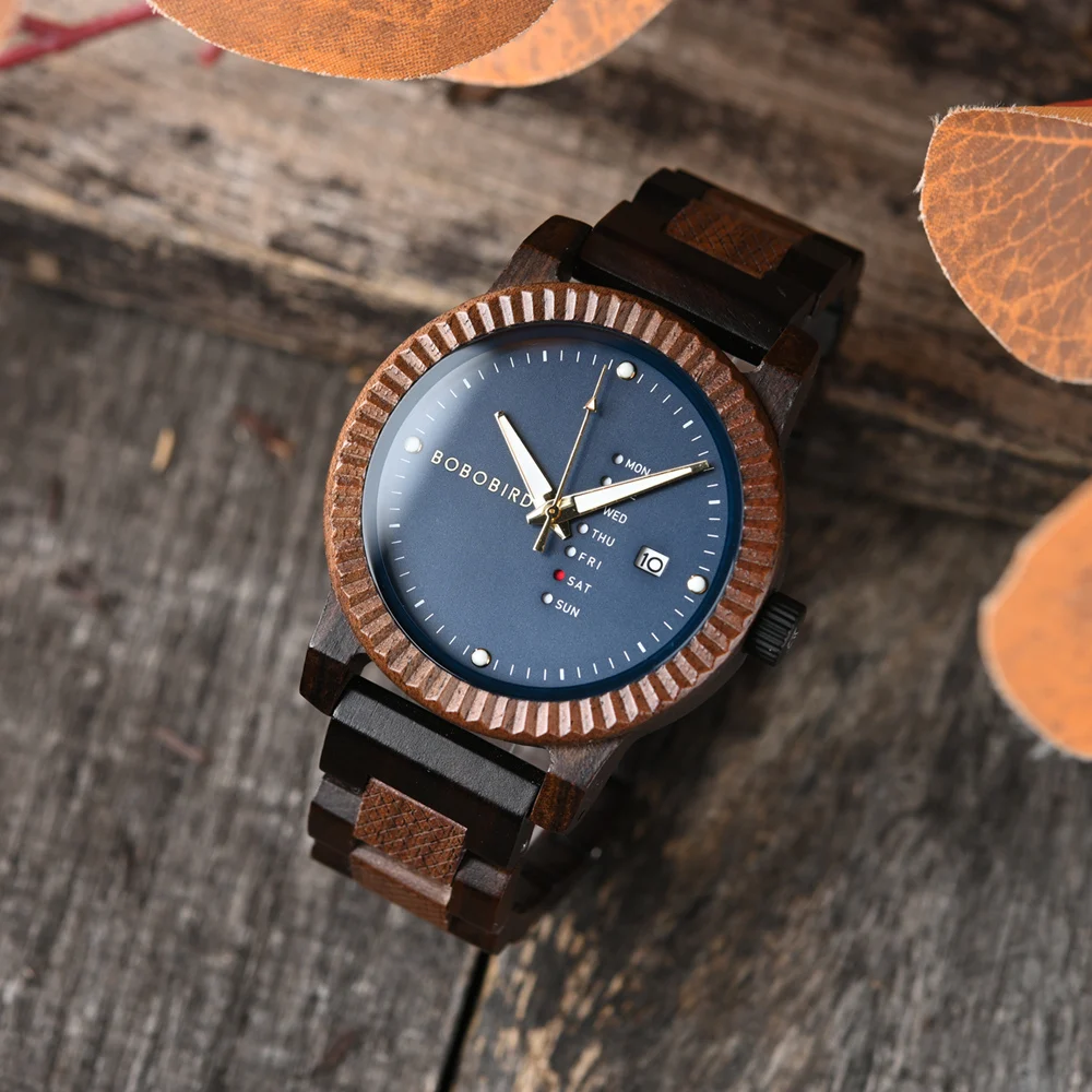 Мужские часы BOBO BIRD с отображением недели деловые поддержкой OEM Прямая поставка по