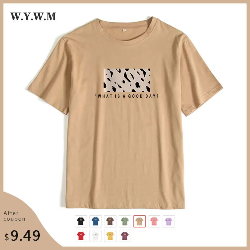 

Leopard Printed Cotton Women T Shirt Summer half sleeve Oversized Basic Harajuku Tshirt Graphic O-neck Cusual Female Tops