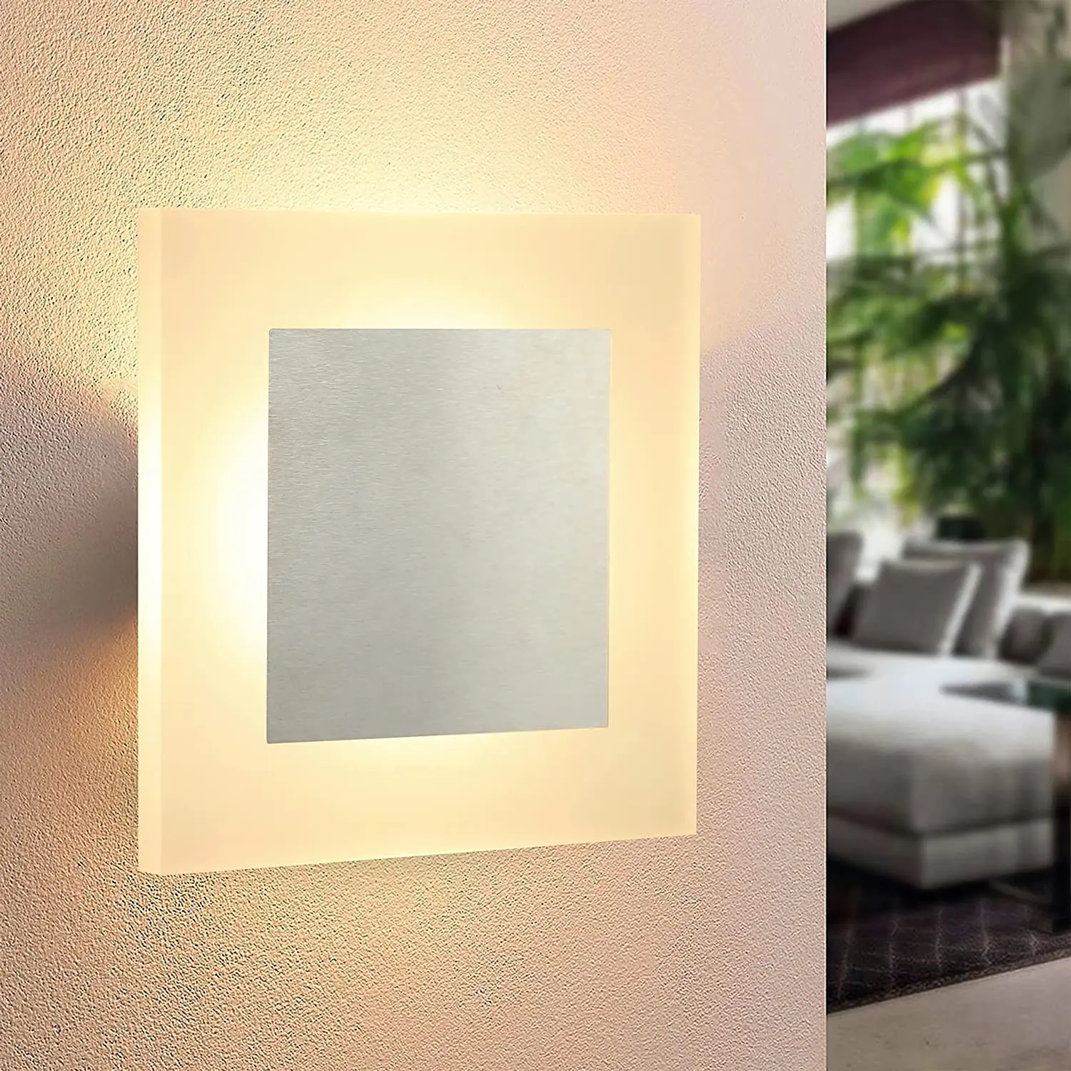 

Modern led wall light 12W Indoor wall sconce with acrylic shade 120V 220V Living room bedroom dining room decor Square wall lamp