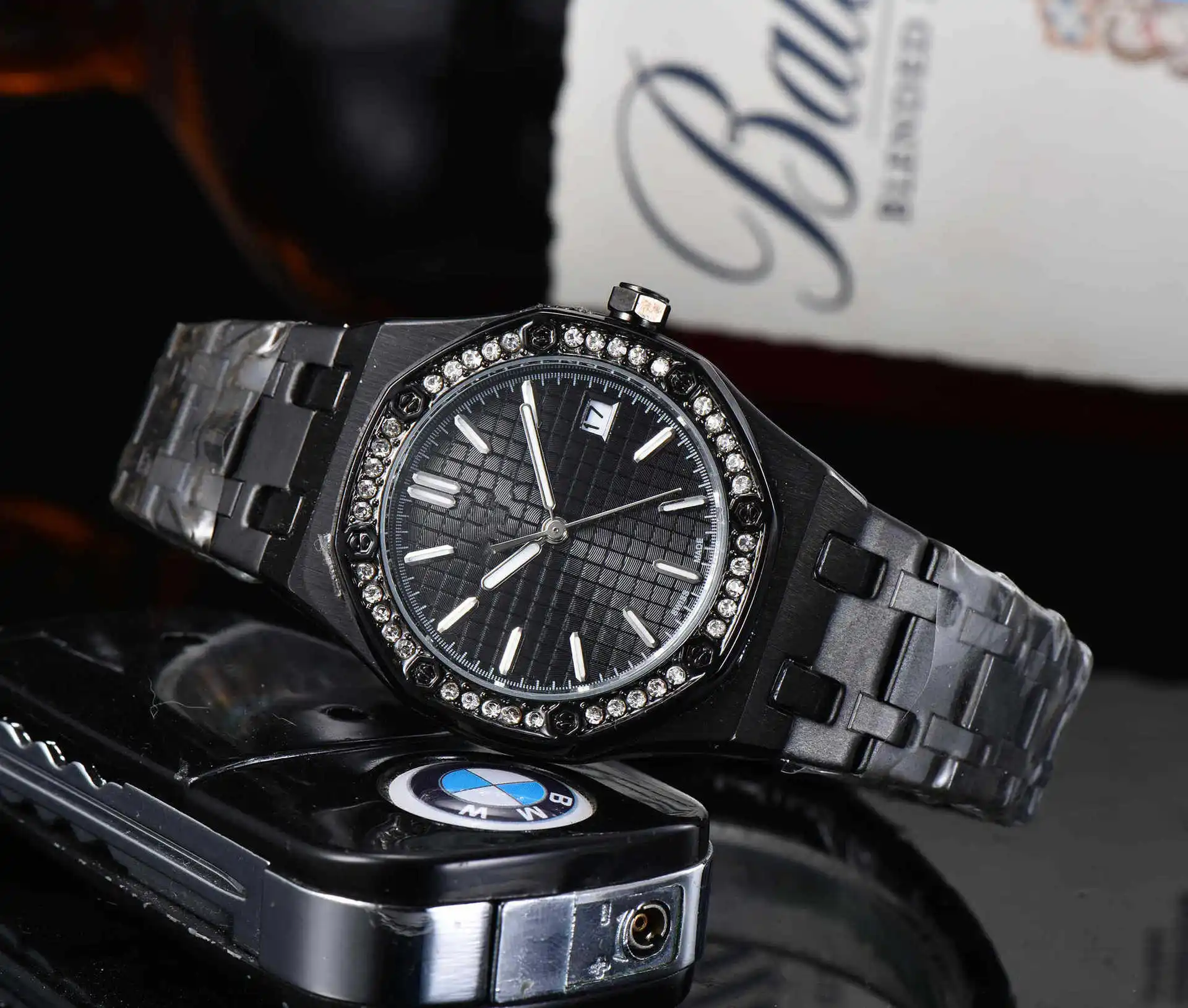 

Оригинальные заводские наручные часы с U-образной лодкой, с черным циферблатом и бриллиантами, модные женские наручные часы, Классические д...