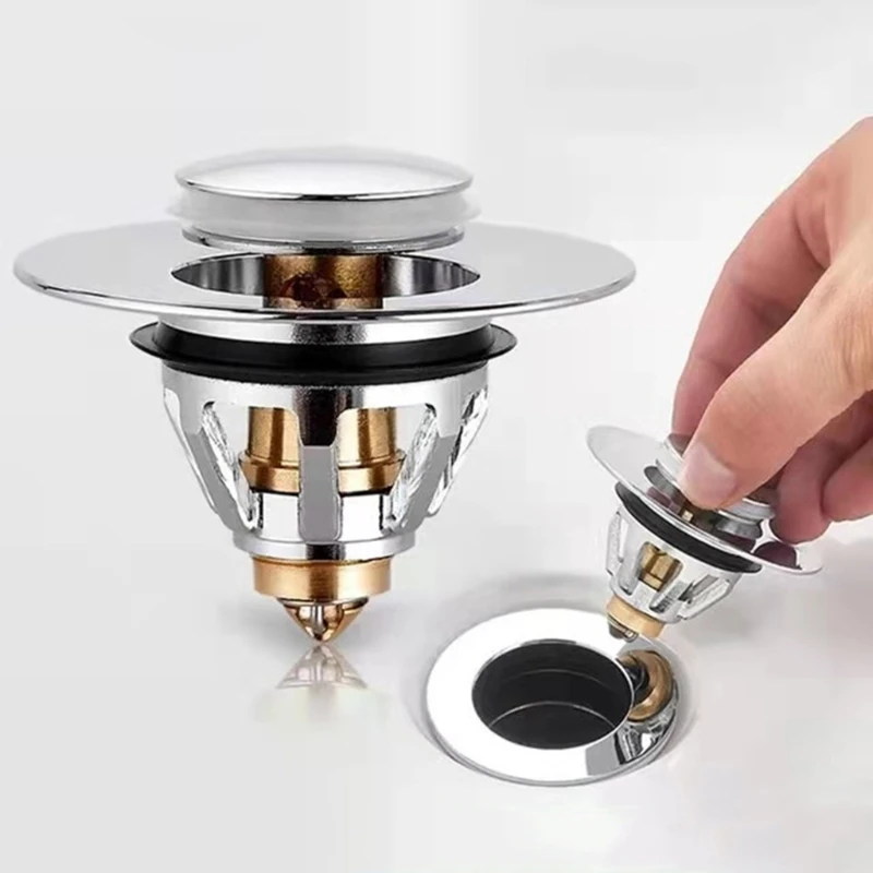 

Detachable Bathtub Drain Plug Bathroom Sink Drains Plug Push-type Bounce Core kitchen Accessories Easy to Install Y5GB