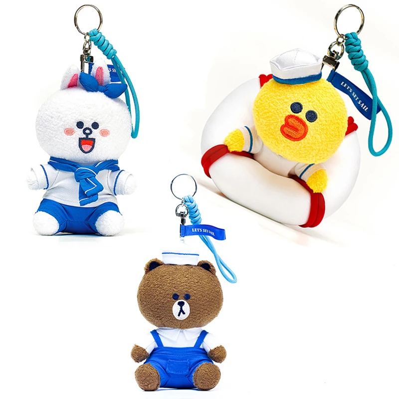 

Линия друзей темно-синий ветровой мешок подвесной персонаж мультфильм анимация маленькая милая кукла милый Ключ искусственная кожа подвес...