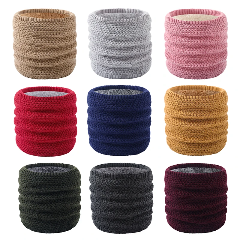 

Зимний шарф, Женский вязаный шарф-кольцо, модная бандана, теплый воротник, шарфы для лица, бесконечный кашемировый снуд, воротник для лыж и а...