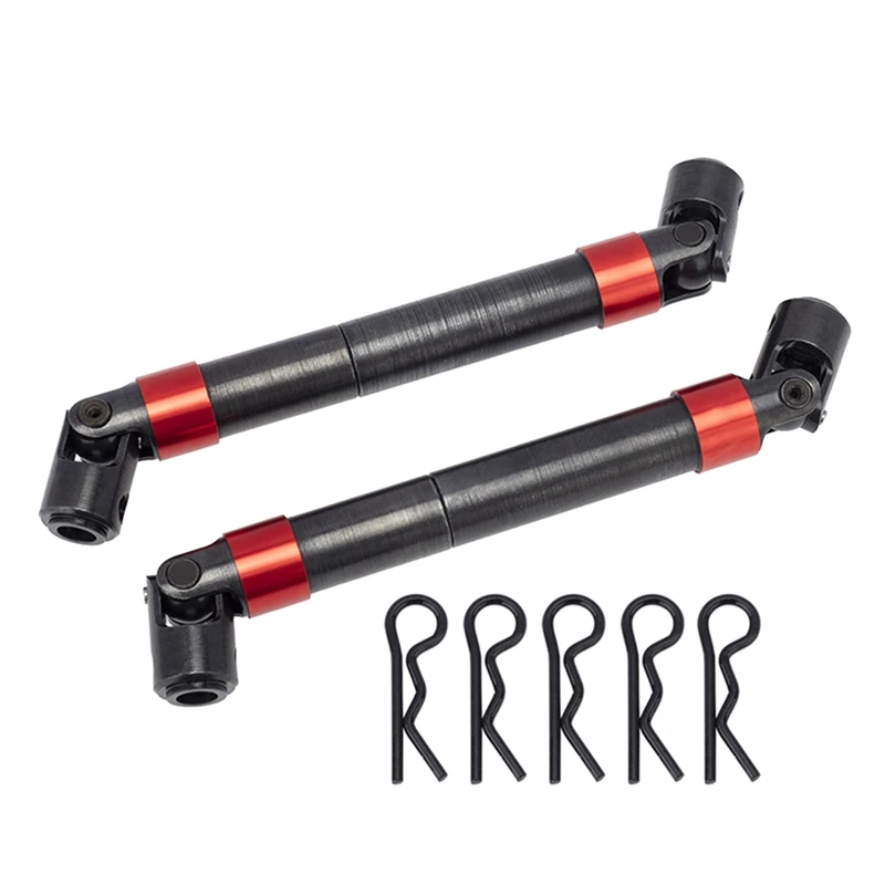 

2Pcs Metal Spline Drive Shaft CVD With R Type Body Clips For Axial SCX6 AXI05000 1/6 RC Crawler Car Upgrades Parts