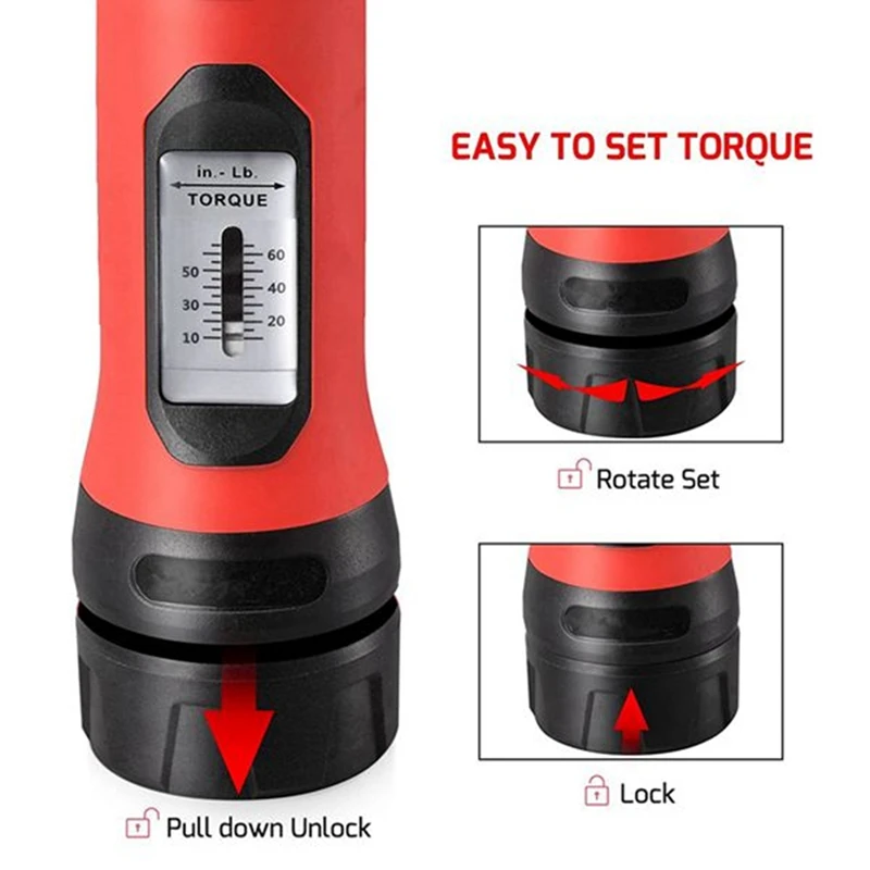 Точный динамометрический ключ отвертка привод 1/4 дюйма эргономичная ручка