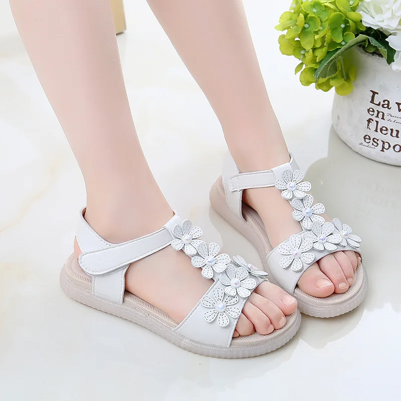

Girls Sandals New Children's Fashion Flower Soft Bottom Princess Shoes Child Girl Shoes Open Toe Beach Sandal for Girl CSH1408