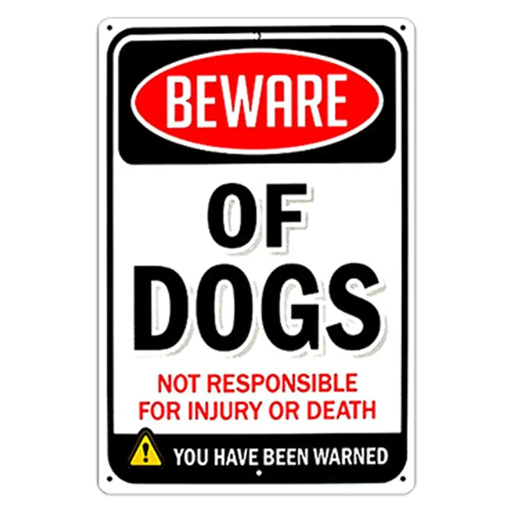 

Alrens Остерегайтесь указателей собак 8x12 дюймов не несет ответственности за травмы или смерти винтажный металлический водонепроницаемый заб...