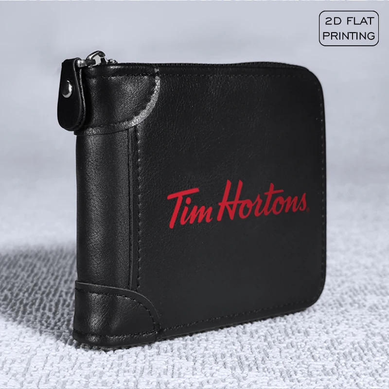 Фото Мужской кошелек Tim Hortons Premium из искусственной кожи на молнии, компактный, многофункциональный, большой емкости, легкий, прочный, для повседневного использования №3