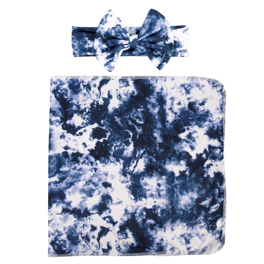 

Photography Wrap Set Newborn Swaddle Infant Headband Lovely Newborn Props Printed European American