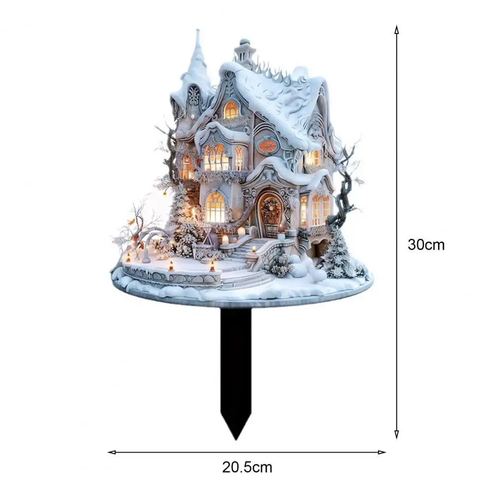 Snowy House Stake 2D плоский акриловый плантатор вставка украшение праздничный цветочный