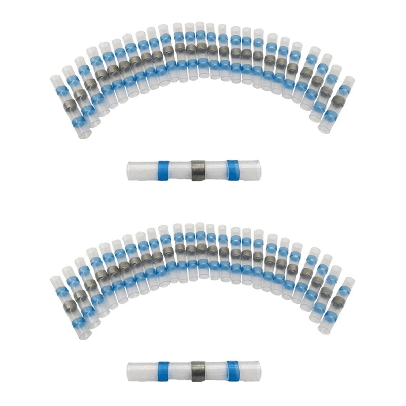 

Герметичные термоусадочные стыковые соединители для пайки, полностью изолированные водонепроницаемые трубки для пайки, морская медь, 60 шт.