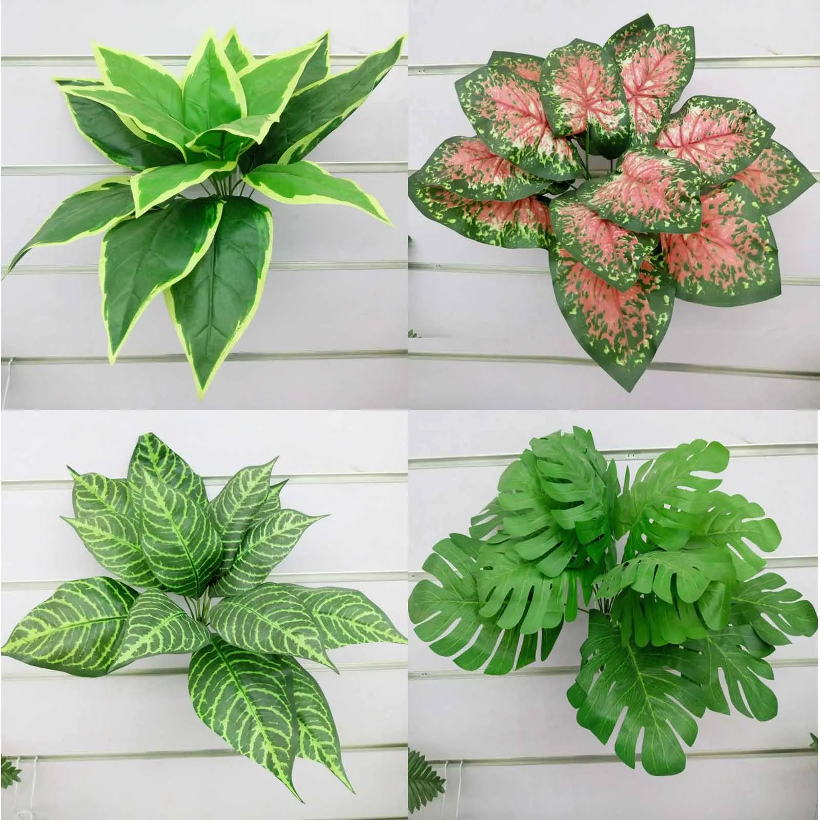 

45cm 14 Heads Large Artificial Plants Bouquet Tropical Palm Leaves Fake Leaf Foliage Plants Wall Material Wedding Home Decor
