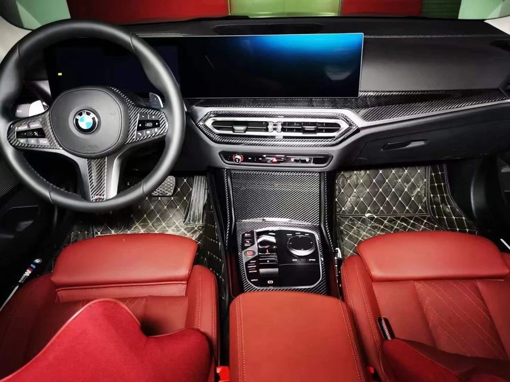 Сухое углеродное волокно 3K саржа G20 комплект отделки салона автомобиля консоль