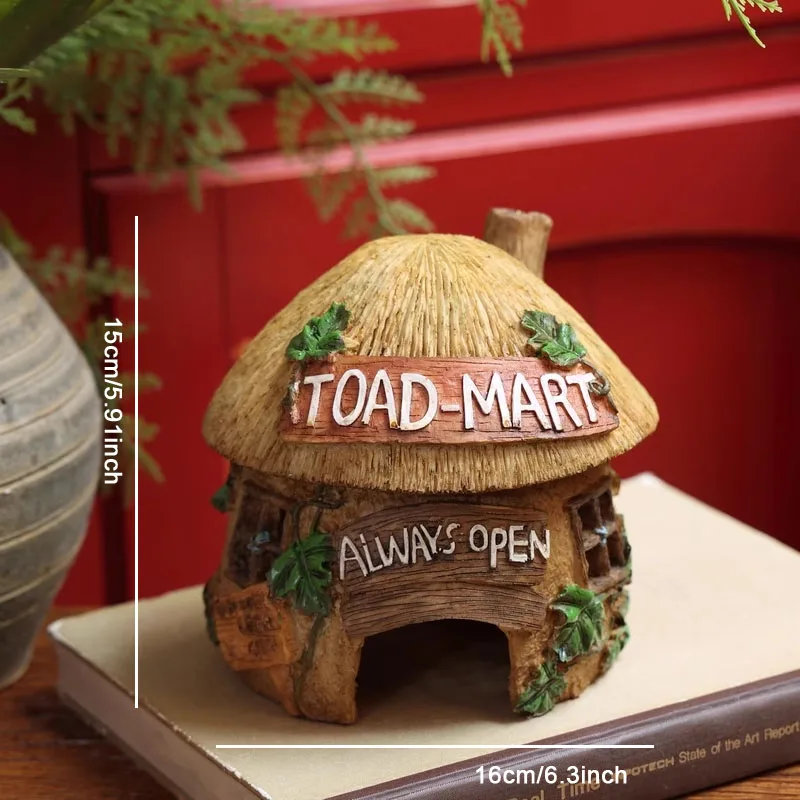 Сказочное украшение из смолы в виде грибов травы дома сада балкона ручная