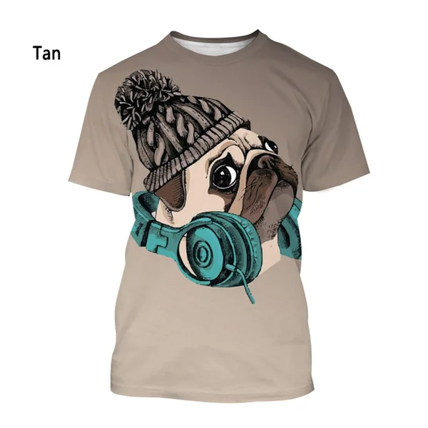 

Футболка Мужская/женская с 3D-принтом мопса, Повседневная рубашка с коротким рукавом, топ с французским бульдогом, лето