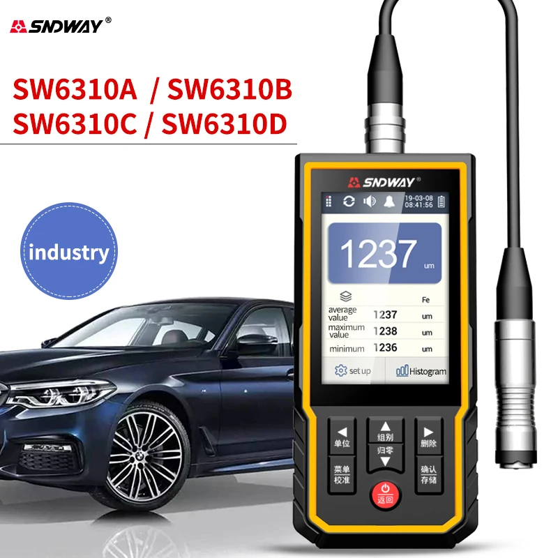 

SNDWAY Ultrasonic Coating Thickness Gauge For Cars 0.1um/0-1700 Car Paint Film Thickness Tester Micrometer Coating meter Tools