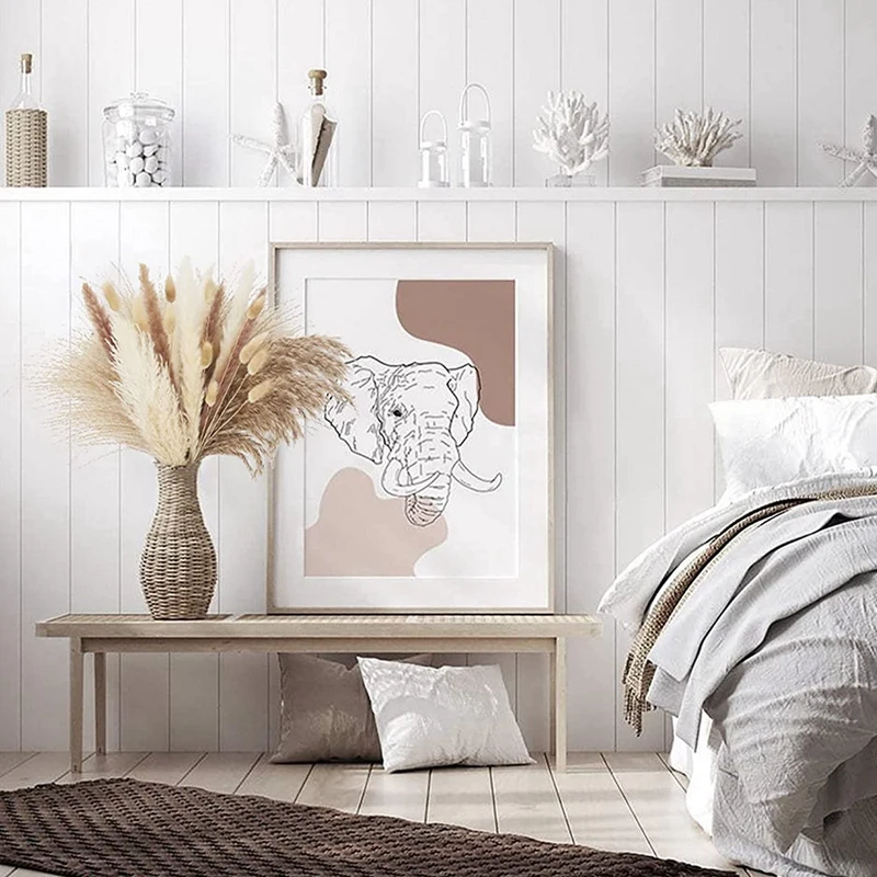 

65Pcs Natural Dried Pampas Grass Boho Decor Fluffy Floral Home Decor Wedding Decor And Table Setting