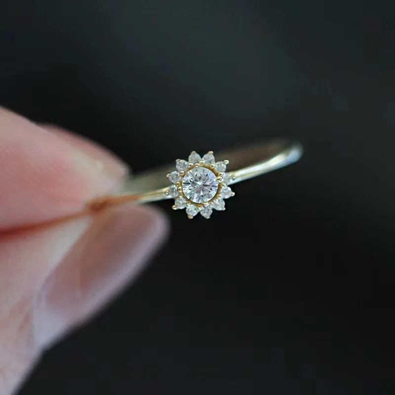 Женский комплект из кольца и серёг серебра 925 пробы с гальваническим покрытием