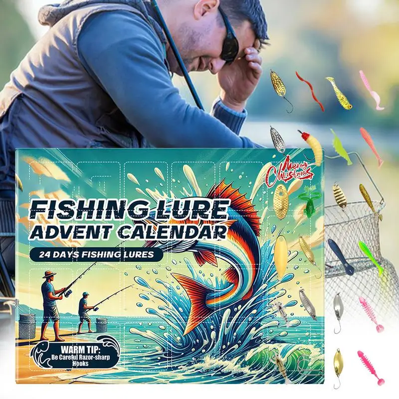 Адвент-календарь для рыбалки 24-дневный календарь обратного отсчета рыболовный