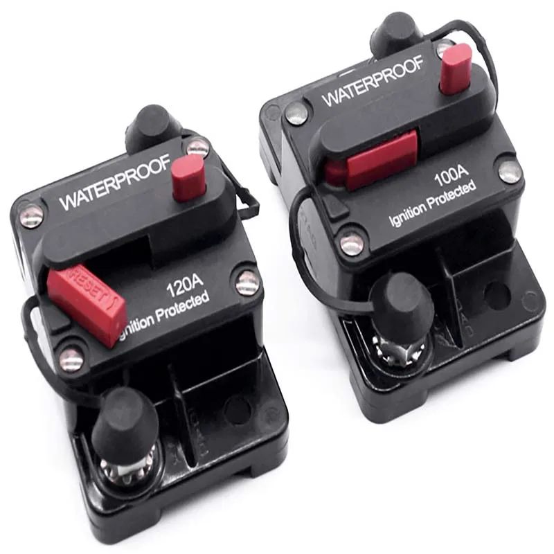

1 Piece Car Audio Waterproof Automatic Reset Switch Fuse Protector 30A-300A 12V-48V DC Apply To Car Boat Car Accessories