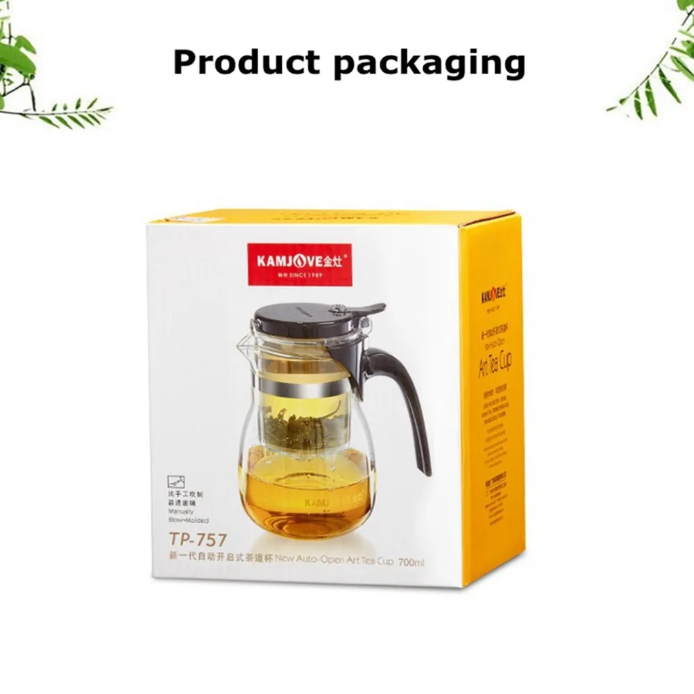 

[GRANDNESS] TP-757 Kamjove Art Tea Cup * Mug & Tea Pot 700ml Glass Gongfu Teapot Maker Press