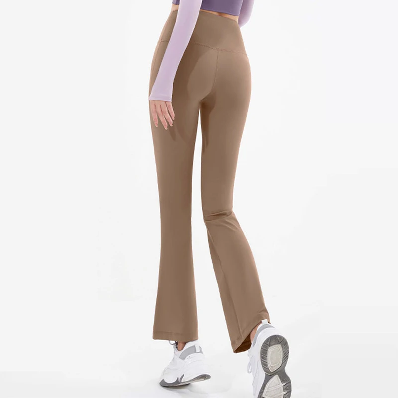 Women Flare Pant Quick Dry Sport Bell-Bottoms Leggings High Waist Wide Leg Yoga Pants Elastic Gym Fitness Flared Trousers Female