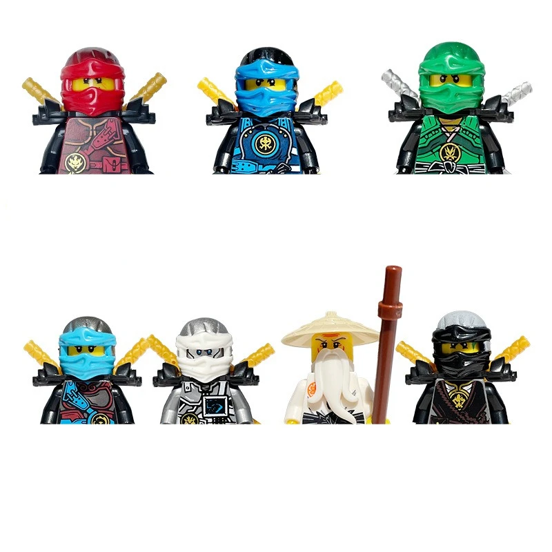Фото Горячие игрушки Фигурки ниндзя Garmadon Jay Zane Kai Nya Lloyd Samukai Cole Harumi Ultra Violet Pyro Snake Morro Building Blocks Детская игрушка №1