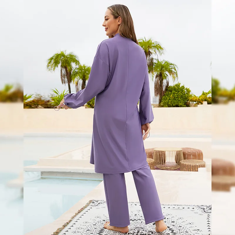 High Quality Muslim Swimwear for Conservative Beach Style - Loose and High Stretch with Three-Piece Sunscreen Swimsuit