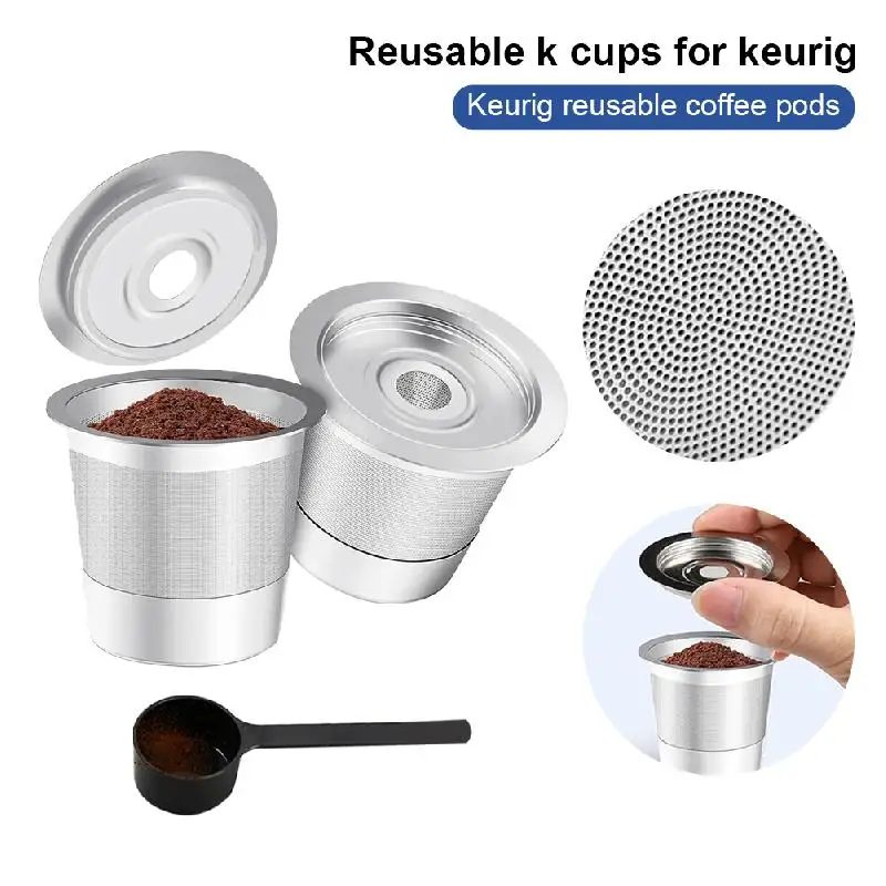 2 многоразовых капсулы для кофе K-cup: многоразовые K-Cup из нержавеющей стали —