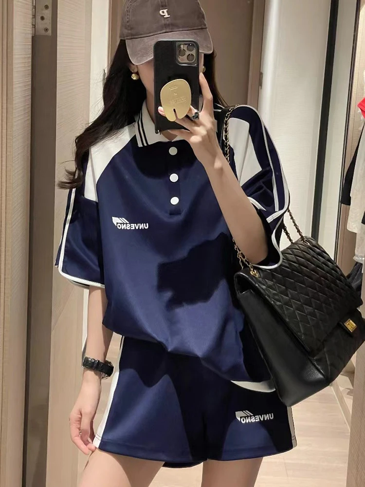 Костюм спортивный женский Повседневный из 2 предметов с шортами и коротким