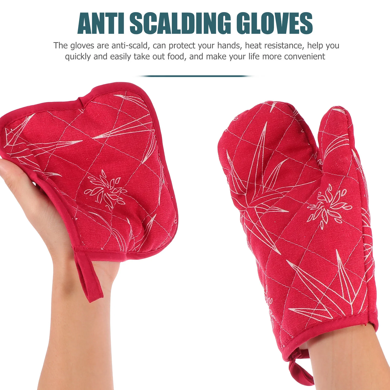 

Christmas Anti-scald Gloves Oven Heat Resistant Mitts Mat Kitchen Accessories Mittens Pad Polyester Cotton Wares