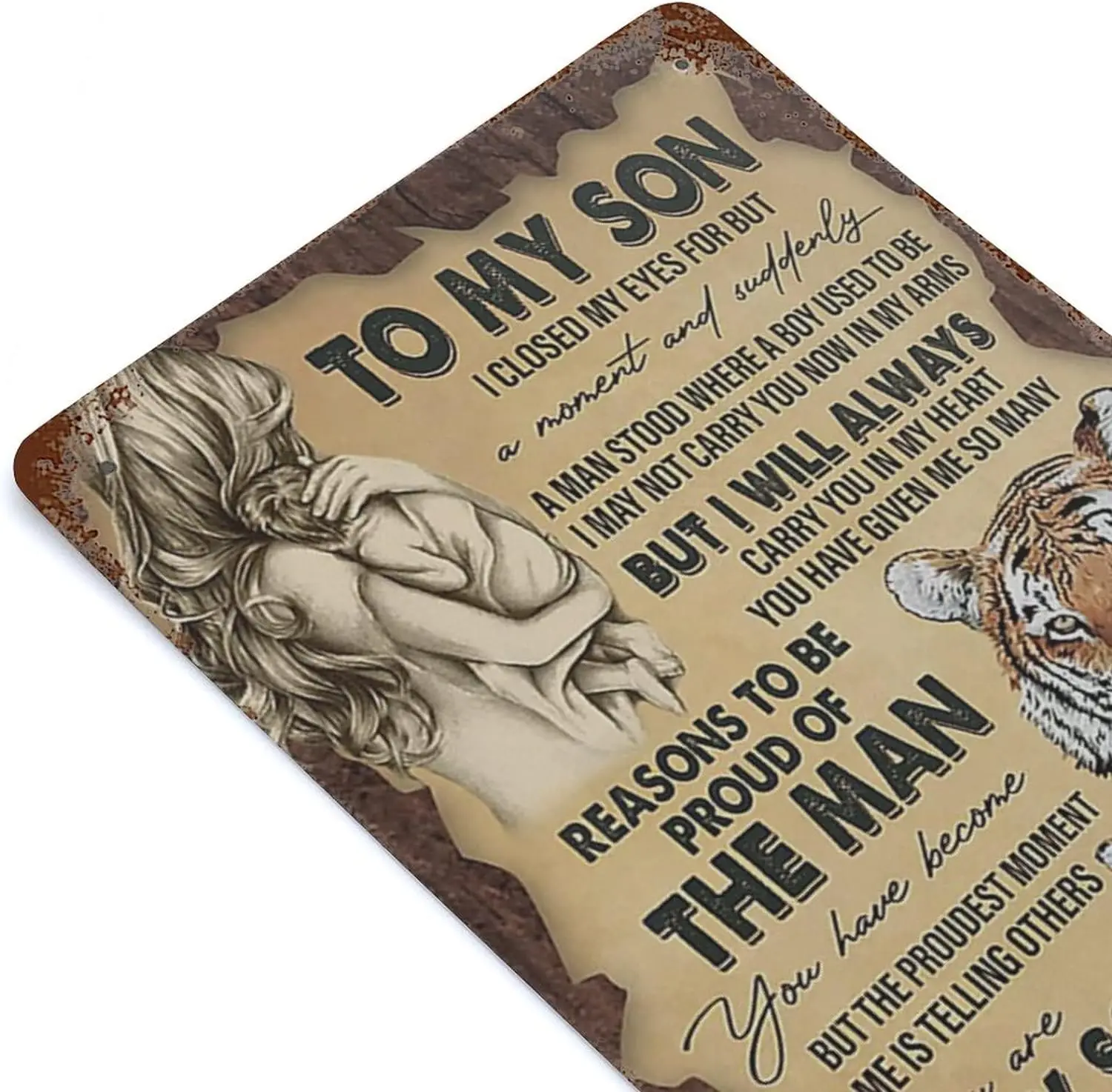 Металлическая жестяная табличка Anique для моему сыну я всегда носить тебе в моем