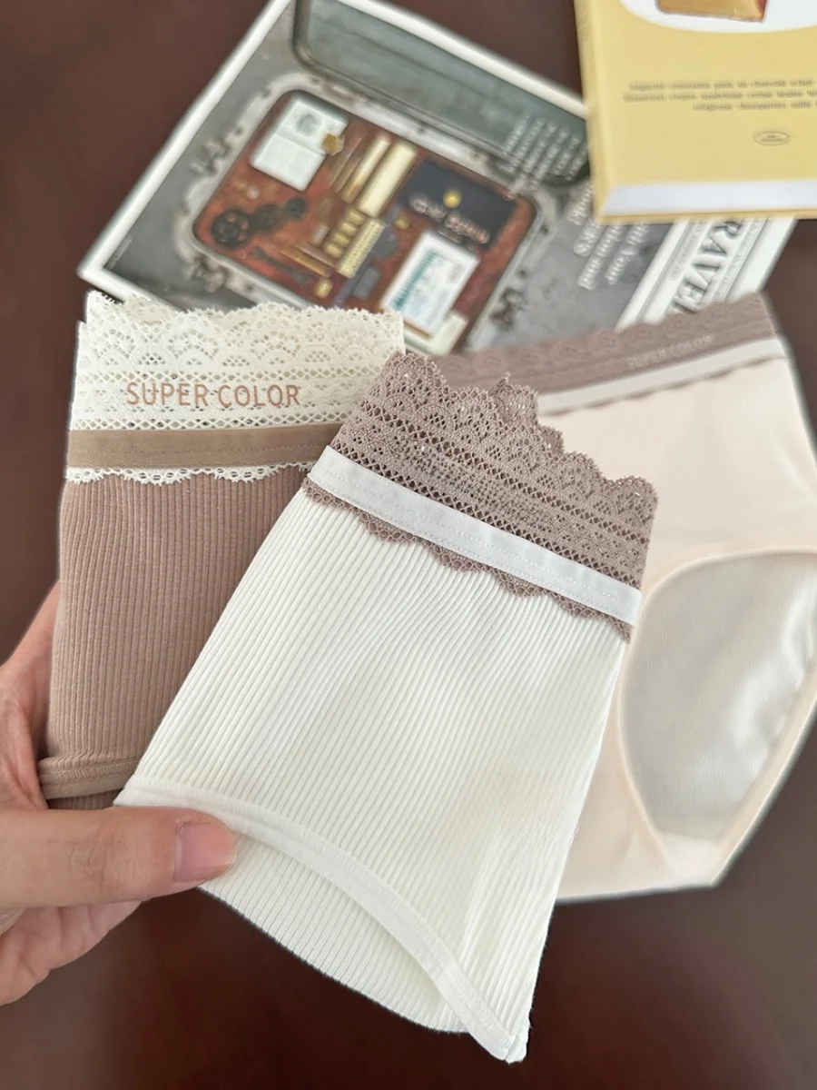 Изысканное кружевное детское хлопковое нижнее белье в стиле ретро женские