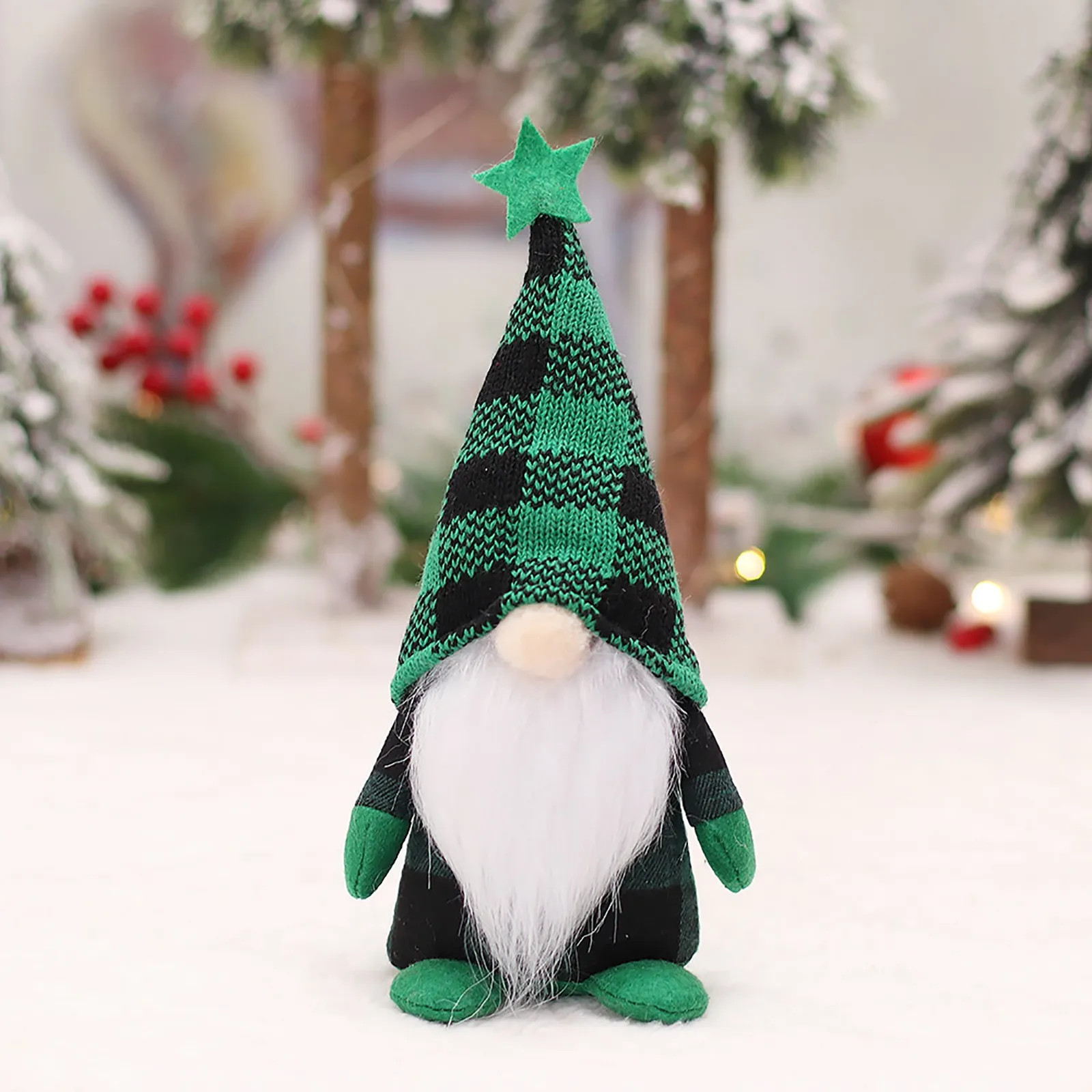 

Christmas Checkered Forest Man h Toy Doll Faceless Old Man h Doll Children's Gift*1pcs Stylized h