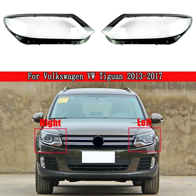 

Car Front Left Head Light Lamp Cover Transparent Lampshade Headlight Cover Shell Mask Lens for-Tiguan 2013-2017