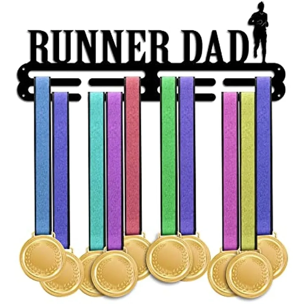 

Medal Display Hanger Holder Runner Dad Medal Holder 15.7" Awards Ribbon Hanger Medal Display Wall Rack Sports Medal Hanger