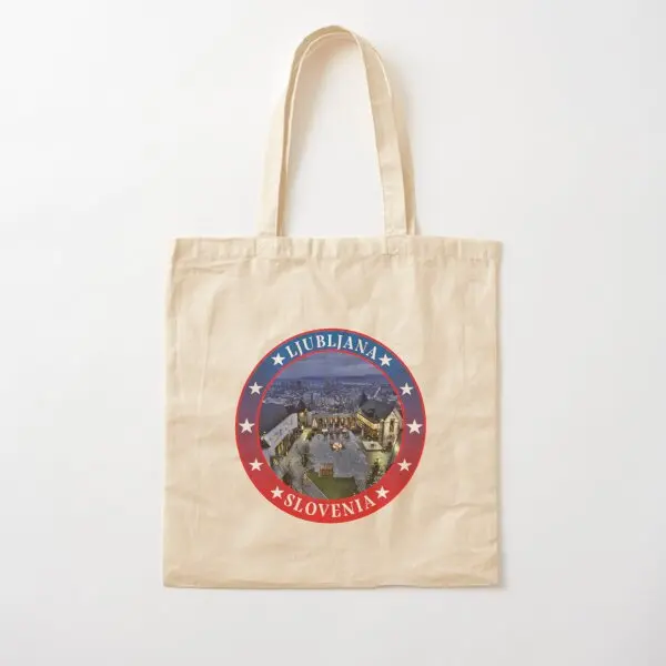 

Ljubljana Ljubljana Slovenia Cotton Canvas Bag Reusable Fabric Foldable Women Casual Fashion Tote Travel Designer Shopper