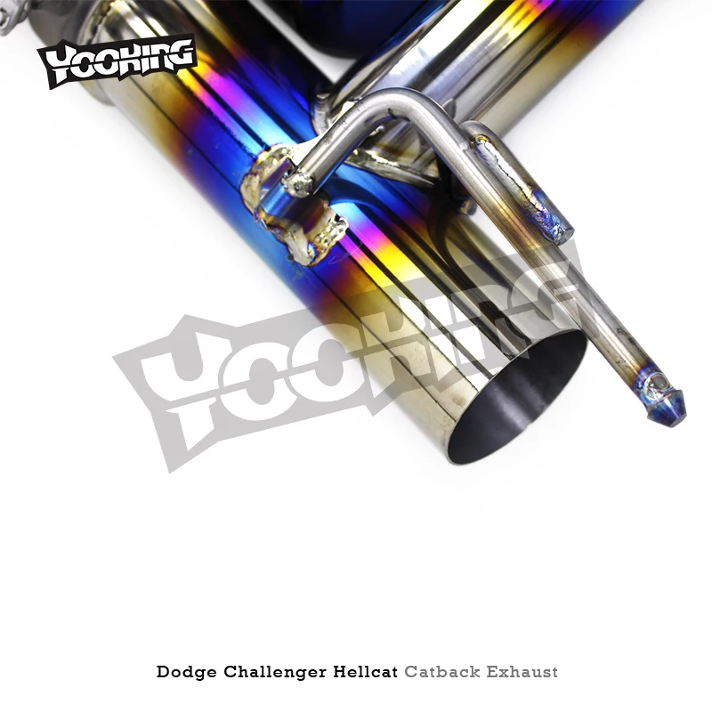 Фото Выхлопная система Yooking Uning Titanium Pipe Muffler Vacuum Valve для Dodge Challenger SRT Hellcat 6.2T 2016-2022 №4