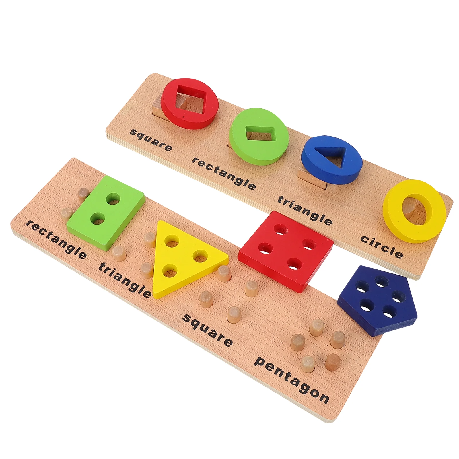 

2 Sets Children's Montague Teaching Aids Early Education Geometric Shapes Blocks