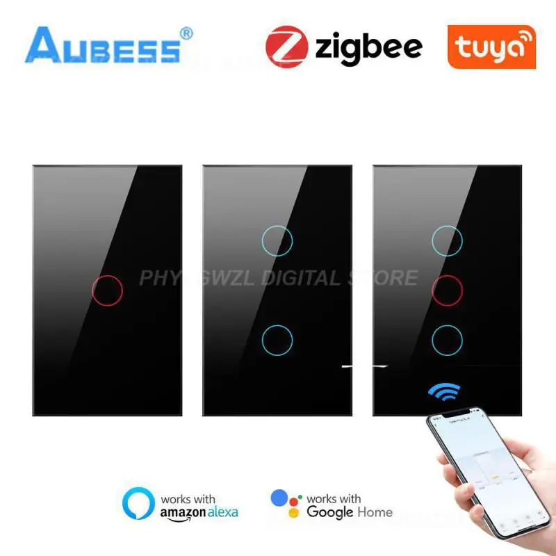 

Голосовое управление, дистанционное управление через приложение, стеклянная панель, таймер, переключатель Tuya, не требуется нейтральный про...